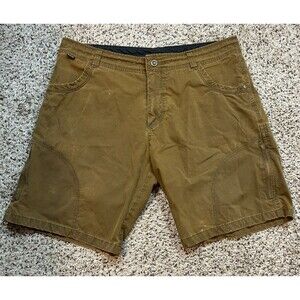 Kuhl Shorts Mens 38 Brown Distressed Vintage Style Outdoor Trail Hiking 5125